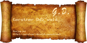 Gerstner Dévald névjegykártya